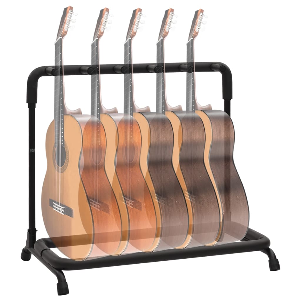 8720286058688_g_en_hd_1 vidaXL Folding Guitar Stand with 5 Sections Black 74x41x66 cm Steel - Image 2