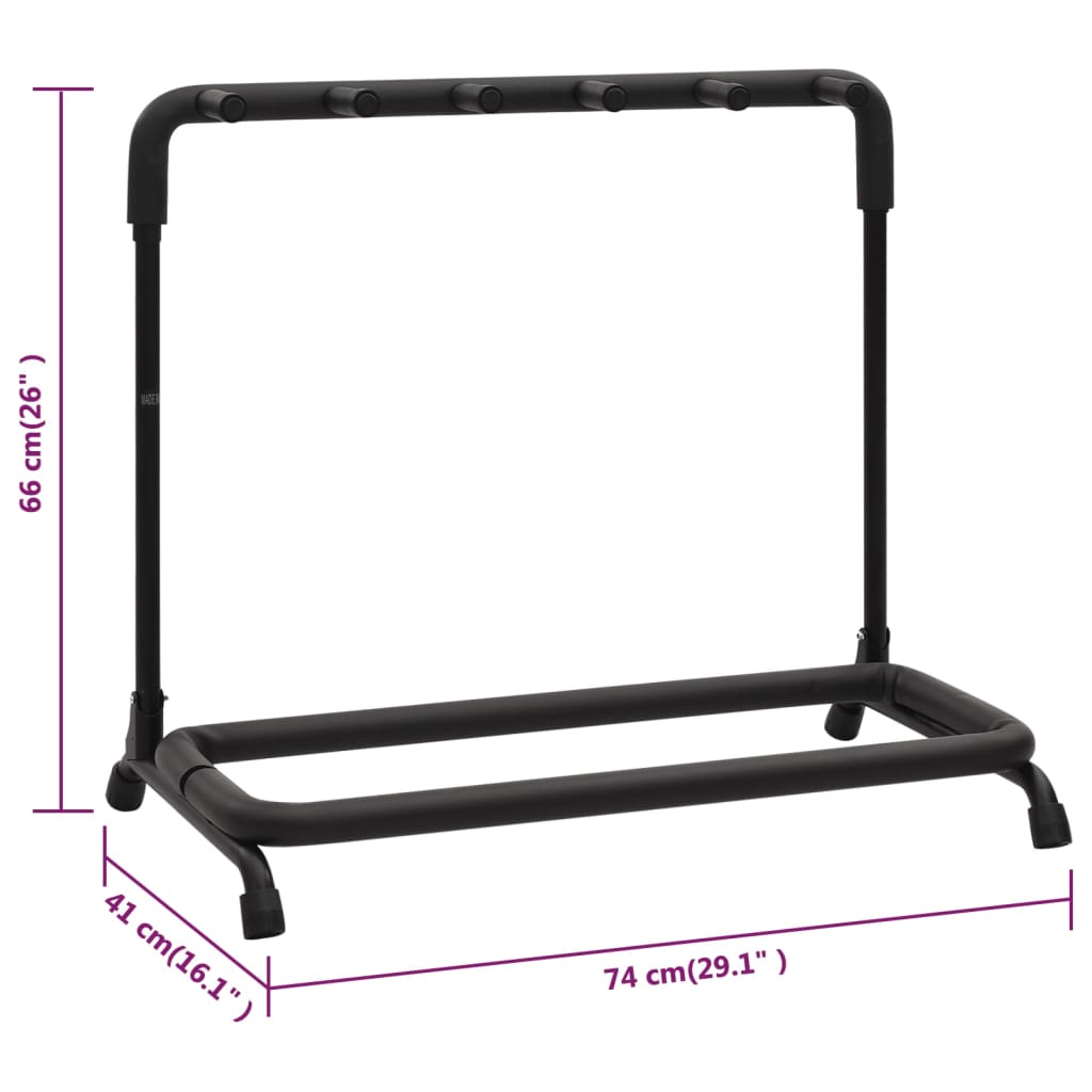 8720286058688_g_en_hd_8 vidaXL Folding Guitar Stand with 5 Sections Black 74x41x66 cm Steel - Image 9