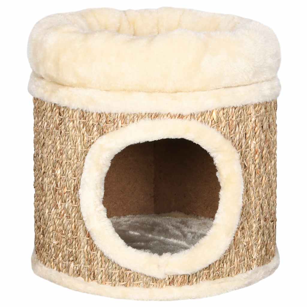 8720286062326_g_en_hd_1 vidaXL Cat House with Luxury Cushion 33 cm Seagrass - Image 2