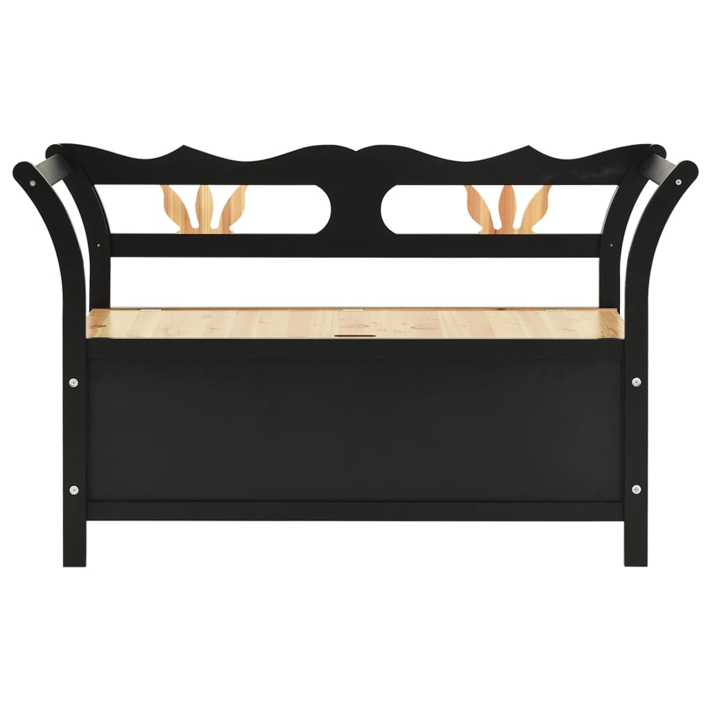 8720286062487_g_en_hd_1 vidaXL Storage Bench 126 cm Black Solid Fir Wood - Image 2