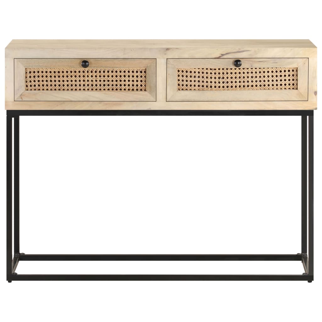 8720286066652_g_en_hd_1 vidaXL Console Table 100x35x76 cm Solid Mango Wood and Natural Cane - Image 2