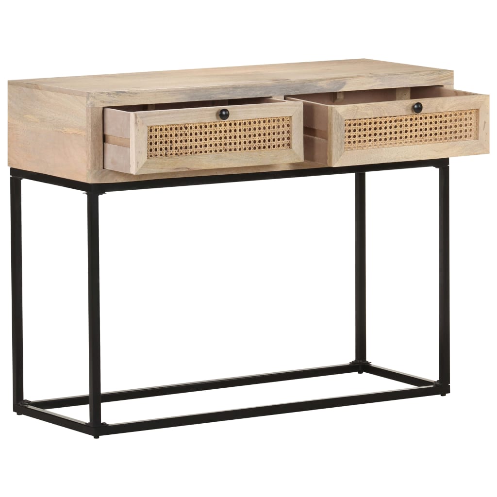 8720286066652_g_en_hd_2 vidaXL Console Table 100x35x76 cm Solid Mango Wood and Natural Cane - Image 4