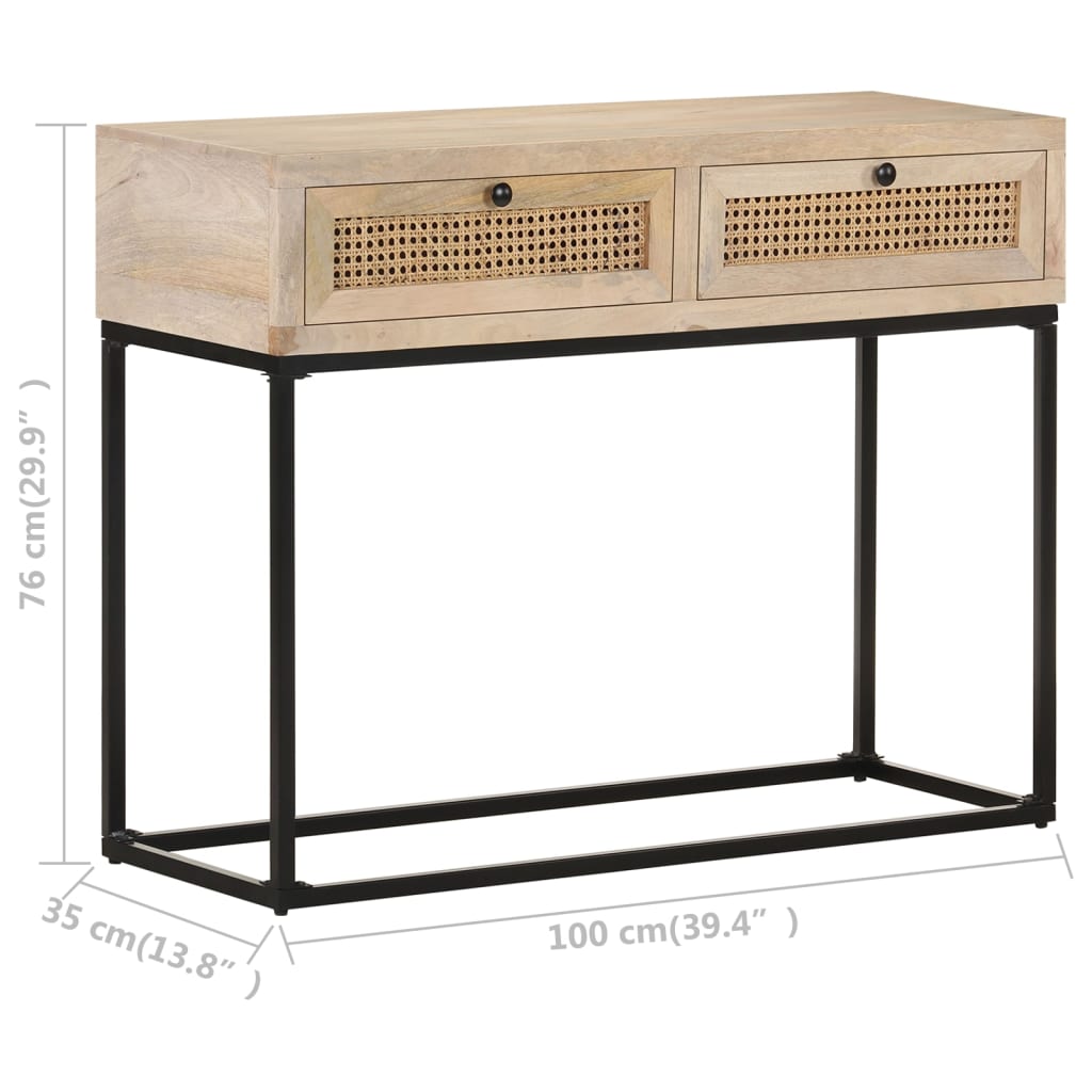 8720286066652_g_en_hd_6 vidaXL Console Table 100x35x76 cm Solid Mango Wood and Natural Cane - Image 8