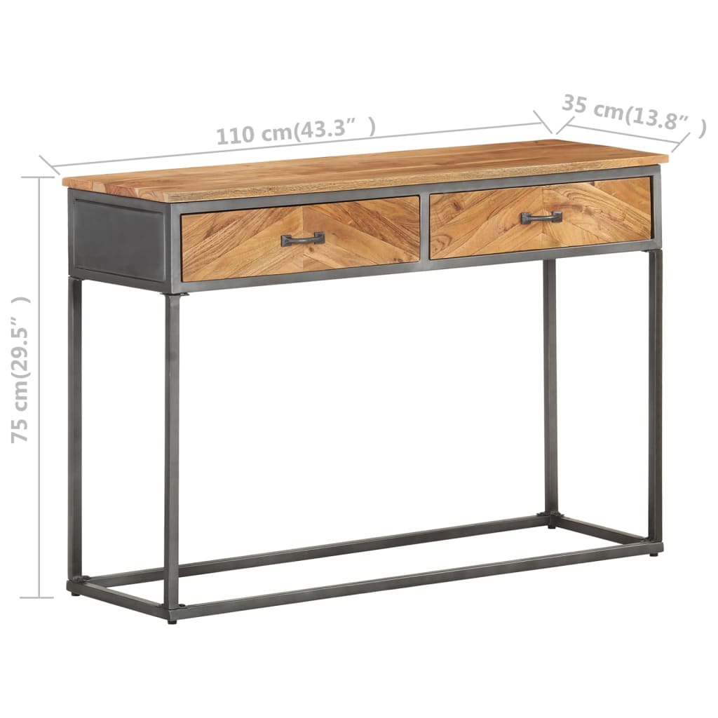 8720286066805_g_en_hd_5 vidaXL Console Table 110x35x75 cm Solid Acacia Wood - Image 7