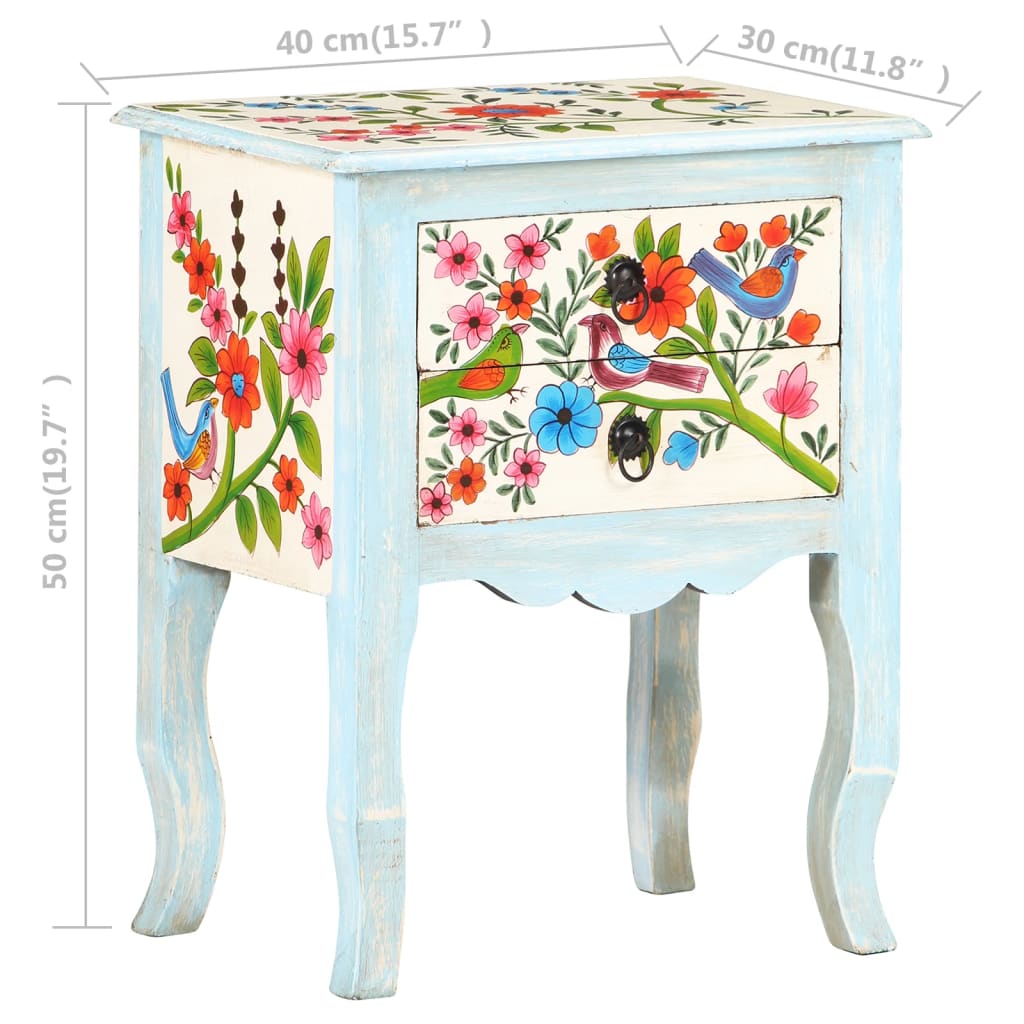 8720286066942_g_en_hd_6 vidaXL Hand Painted Bedside Cabinet 40x30x50 cm Solid Mango Wood - Image 7