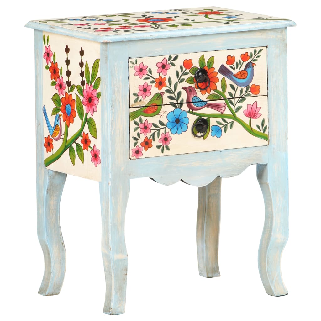 8720286066942_g_en_hd_7 vidaXL Hand Painted Bedside Cabinet 40x30x50 cm Solid Mango Wood - Image 8