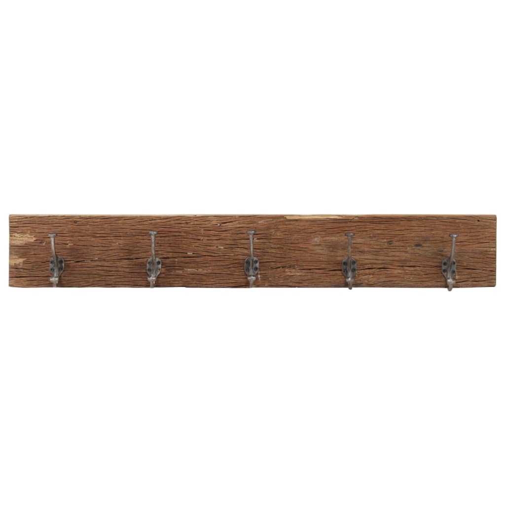8720286067277_g_en_hd_1 vidaXL Hall Hanger with 5 Hooks 100x2.5x15 cm Solid Reclaimed Wood - Image 2