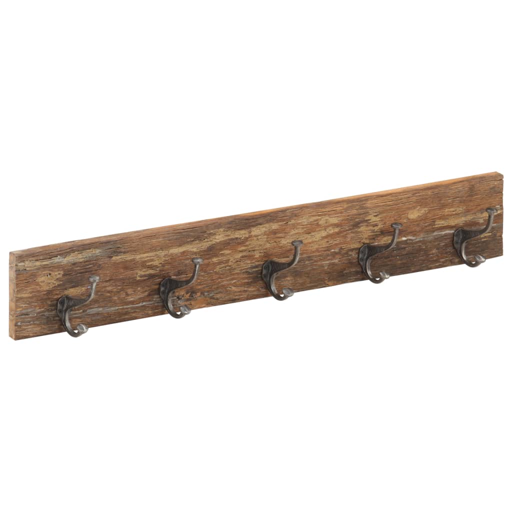 8720286067277_g_en_hd_10 vidaXL Hall Hanger with 5 Hooks 100x2.5x15 cm Solid Reclaimed Wood - Image 11