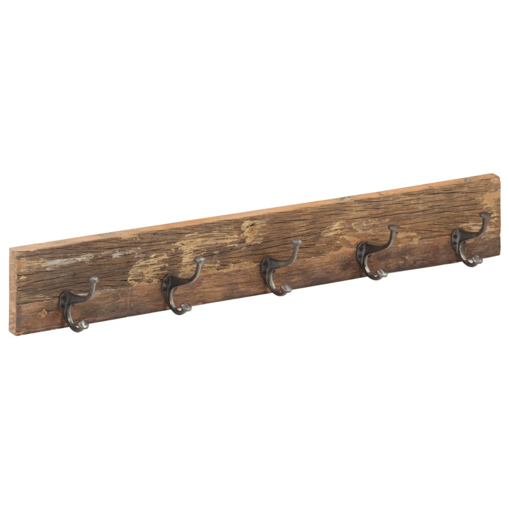 8720286067277_g_en_hd_11 vidaXL Hall Hanger with 5 Hooks 100x2.5x15 cm Solid Reclaimed Wood - Image 12