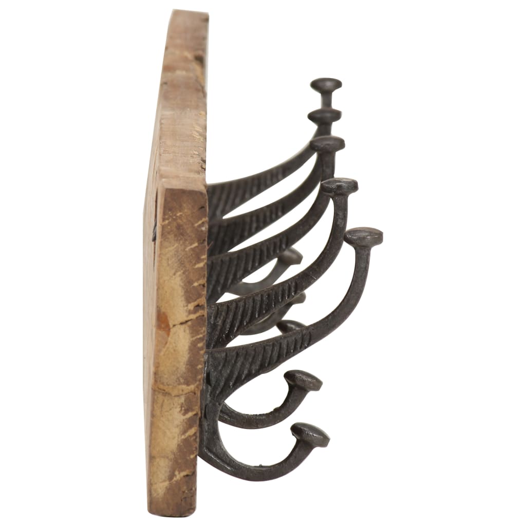 8720286067277_g_en_hd_2 vidaXL Hall Hanger with 5 Hooks 100x2.5x15 cm Solid Reclaimed Wood - Image 3