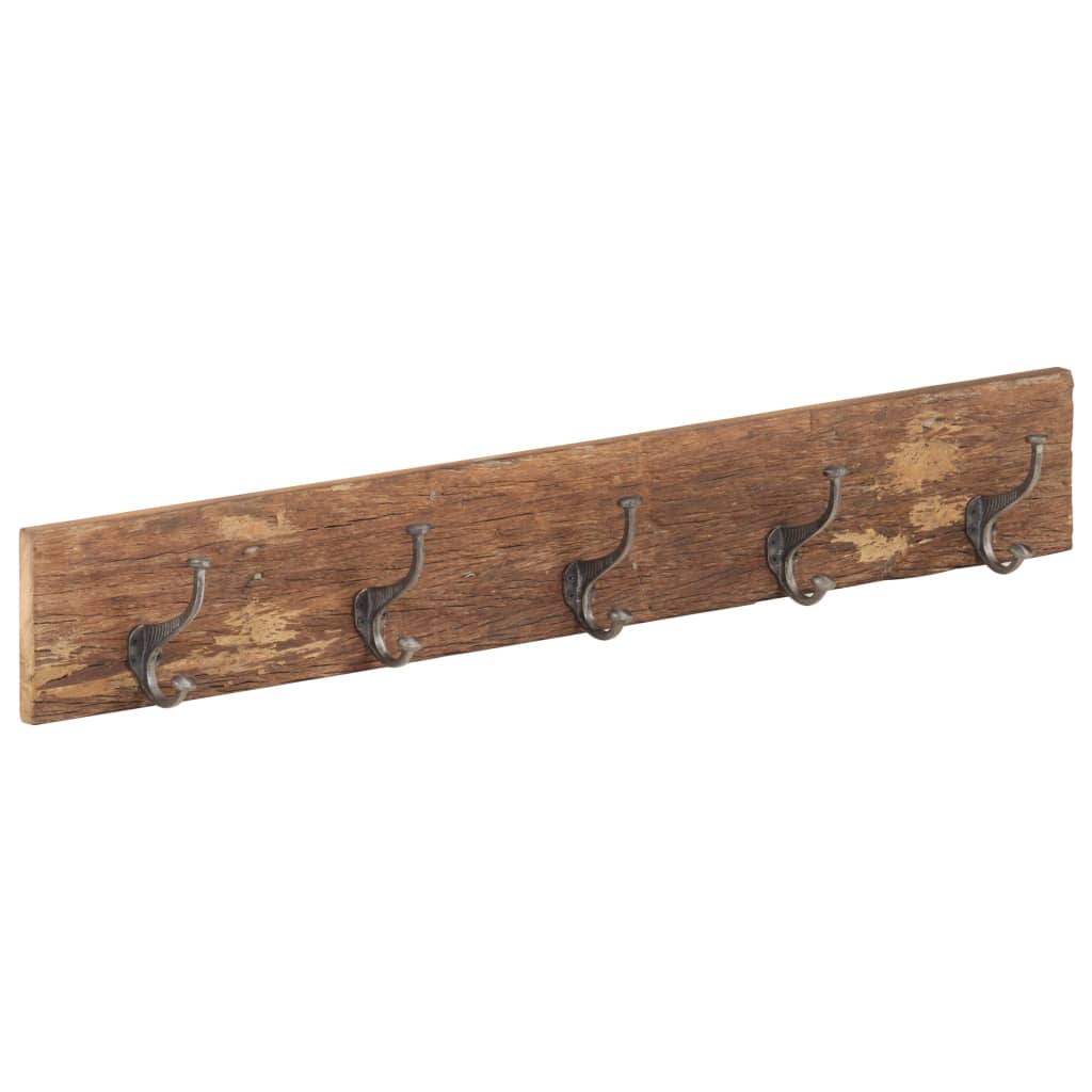 8720286067277_g_en_hd_8 vidaXL Hall Hanger with 5 Hooks 100x2.5x15 cm Solid Reclaimed Wood - Image 9