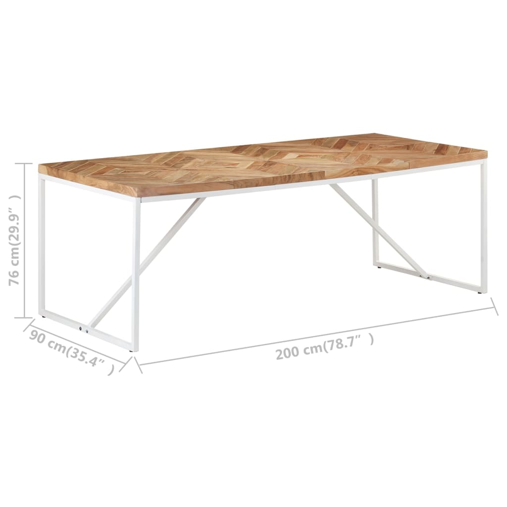 8720286068199_g_en_hd_6 vidaXL Dining Table 200x90x76 cm Solid Acacia and Mango Wood - Image 7