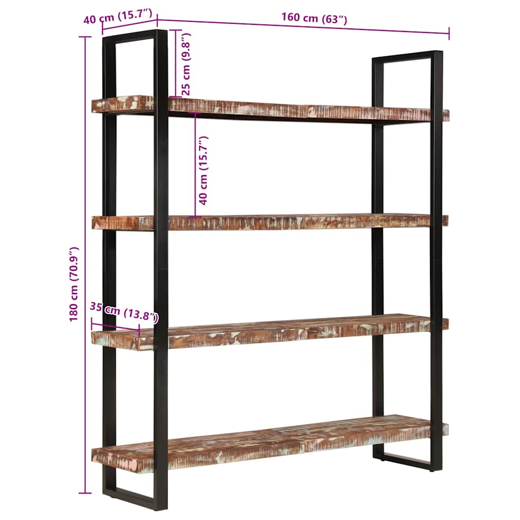 8720286068908_g_en_hd_9 vidaXL 4-Tier Bookcase 160x40x180 cm Solid Reclaimed Wood - Image 11