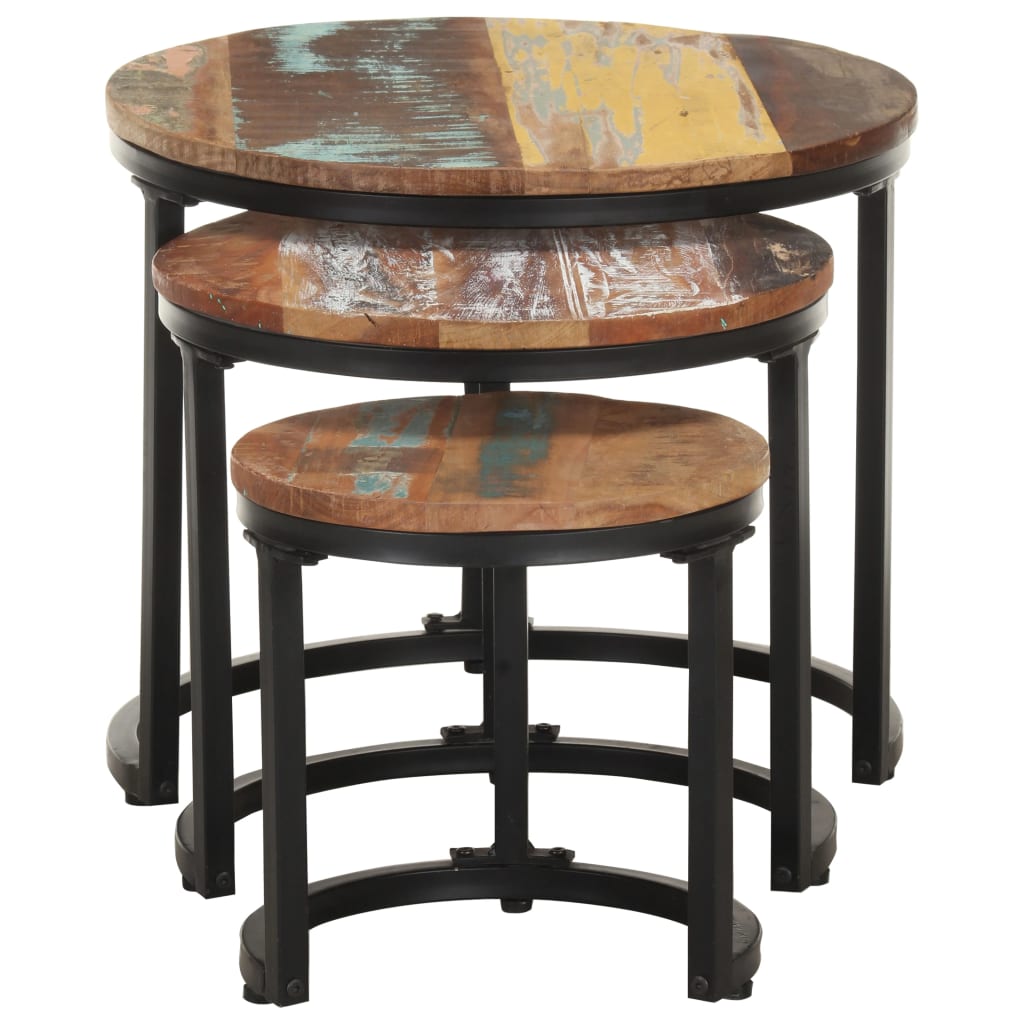 8720286069882_g_en_hd_1 vidaXL Side Tables 3 pcs Solid Reclaimed Wood - Image 2