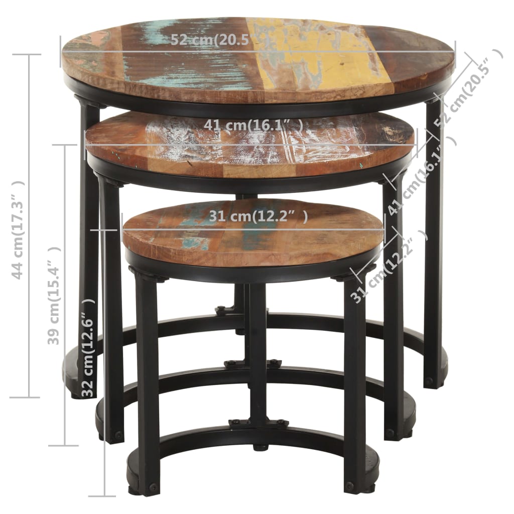 8720286069882_g_en_hd_7 vidaXL Side Tables 3 pcs Solid Reclaimed Wood - Image 8