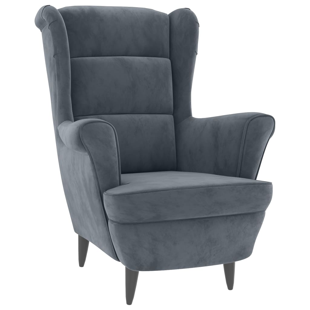 8720286072219_a_en_hd_1 vidaXL Armchair Dark Grey Velvet - Image 2