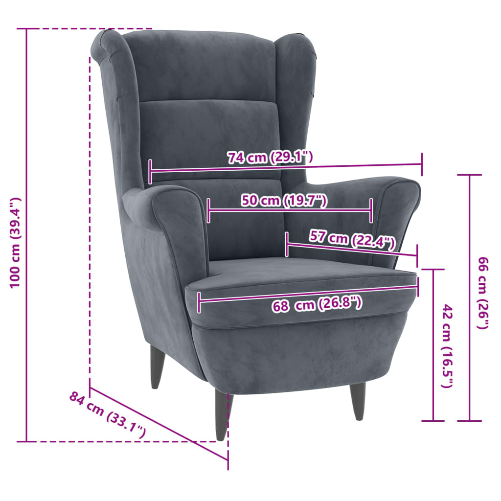 8720286072219_g_en_hd_5 vidaXL Armchair Dark Grey Velvet - Image 7