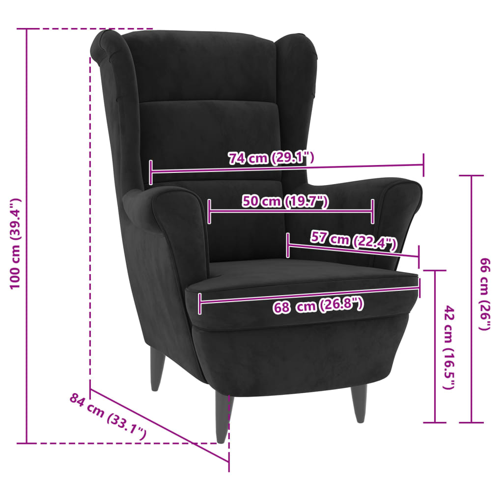 8720286072264_g_en_hd_5 vidaXL Armchair Black Velvet - Image 7