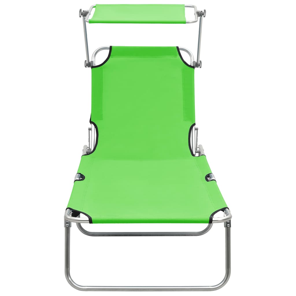 8720286072752_g_en_hd_2 vidaXL Folding Sun Lounger with Canopy Steel Apple Green - Image 3