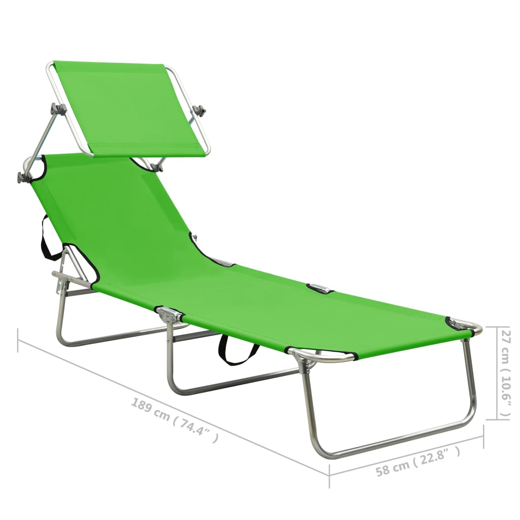 8720286072752_g_en_hd_8 vidaXL Folding Sun Lounger with Canopy Steel Apple Green - Image 9
