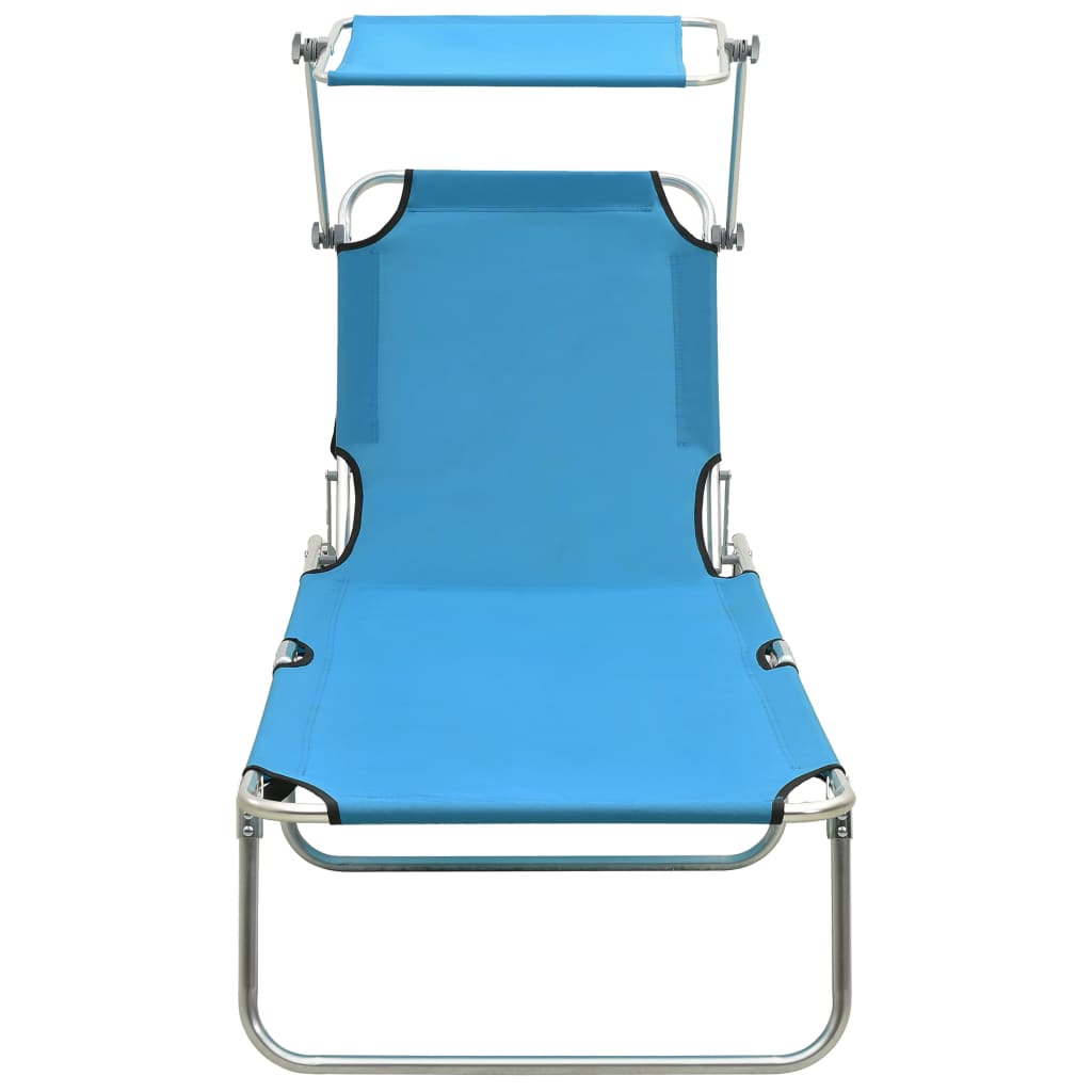 8720286072769_g_en_hd_2 vidaXL Folding Sun Lounger with Canopy Steel Turquoise and Blue - Image 3