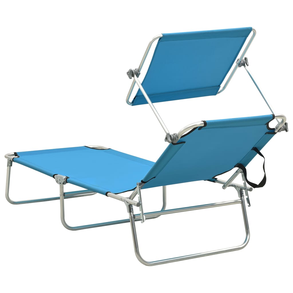 8720286072769_g_en_hd_4 vidaXL Folding Sun Lounger with Canopy Steel Turquoise and Blue - Image 5