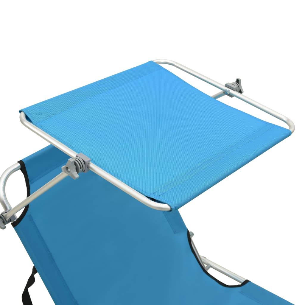 8720286072769_g_en_hd_6 vidaXL Folding Sun Lounger with Canopy Steel Turquoise and Blue - Image 7