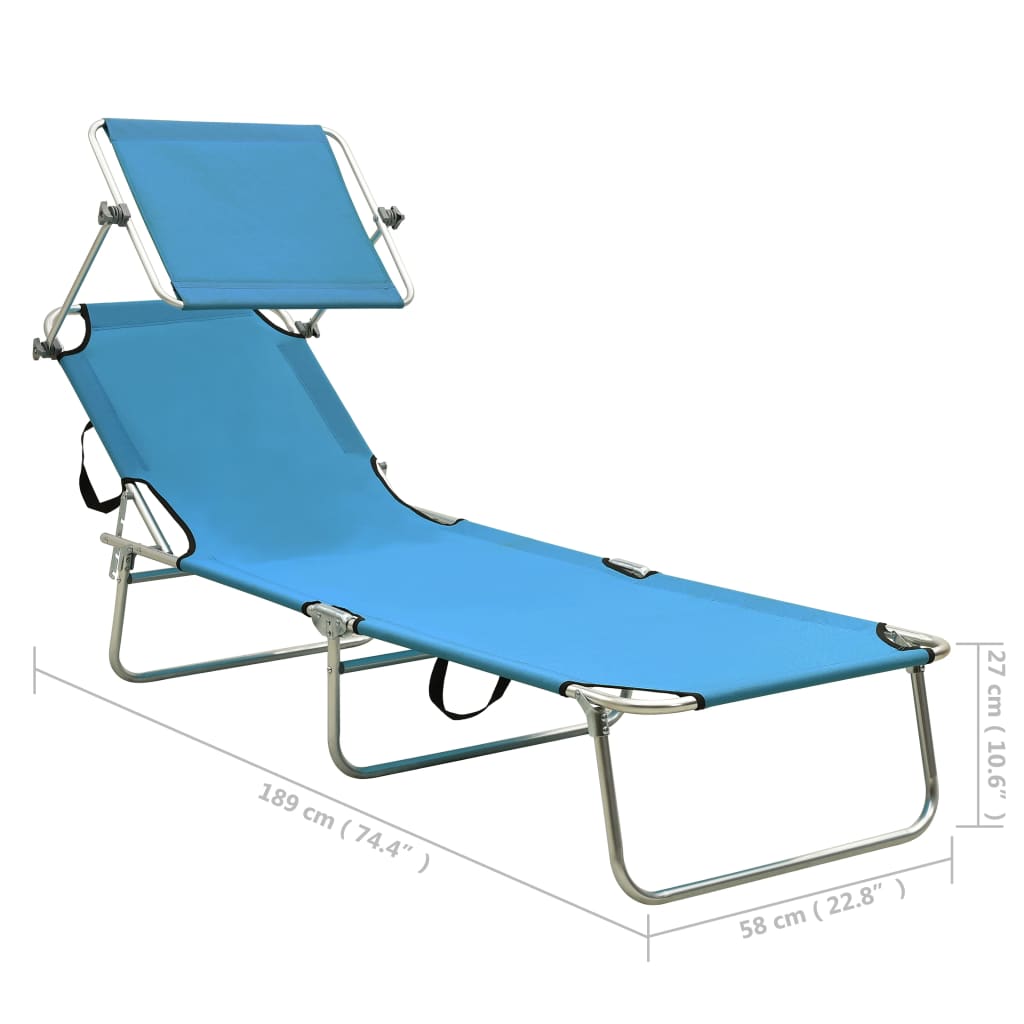 8720286072769_g_en_hd_8 vidaXL Folding Sun Lounger with Canopy Steel Turquoise and Blue - Image 9