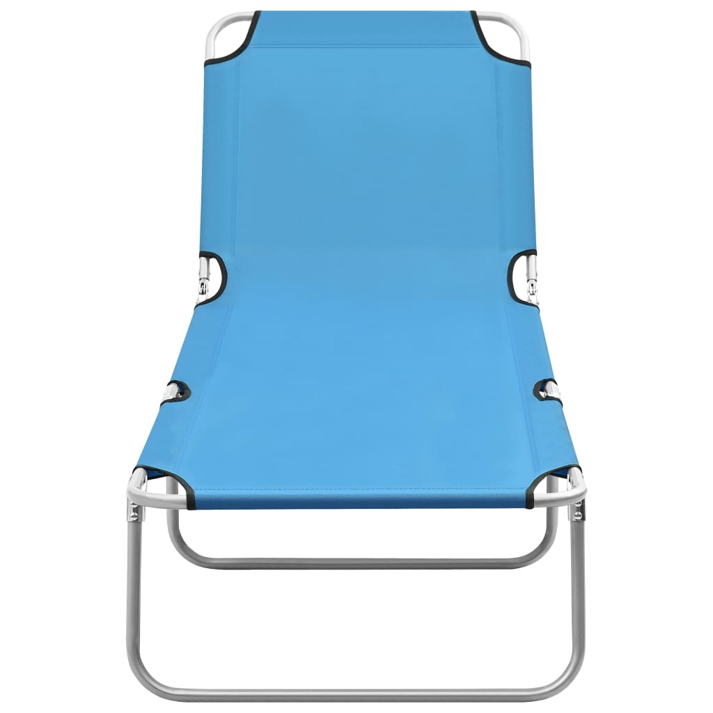 8720286072790_g_en_hd_1 vidaXL Folding Sun Lounger Steel and Fabric Turquoise Blue - Image 2
