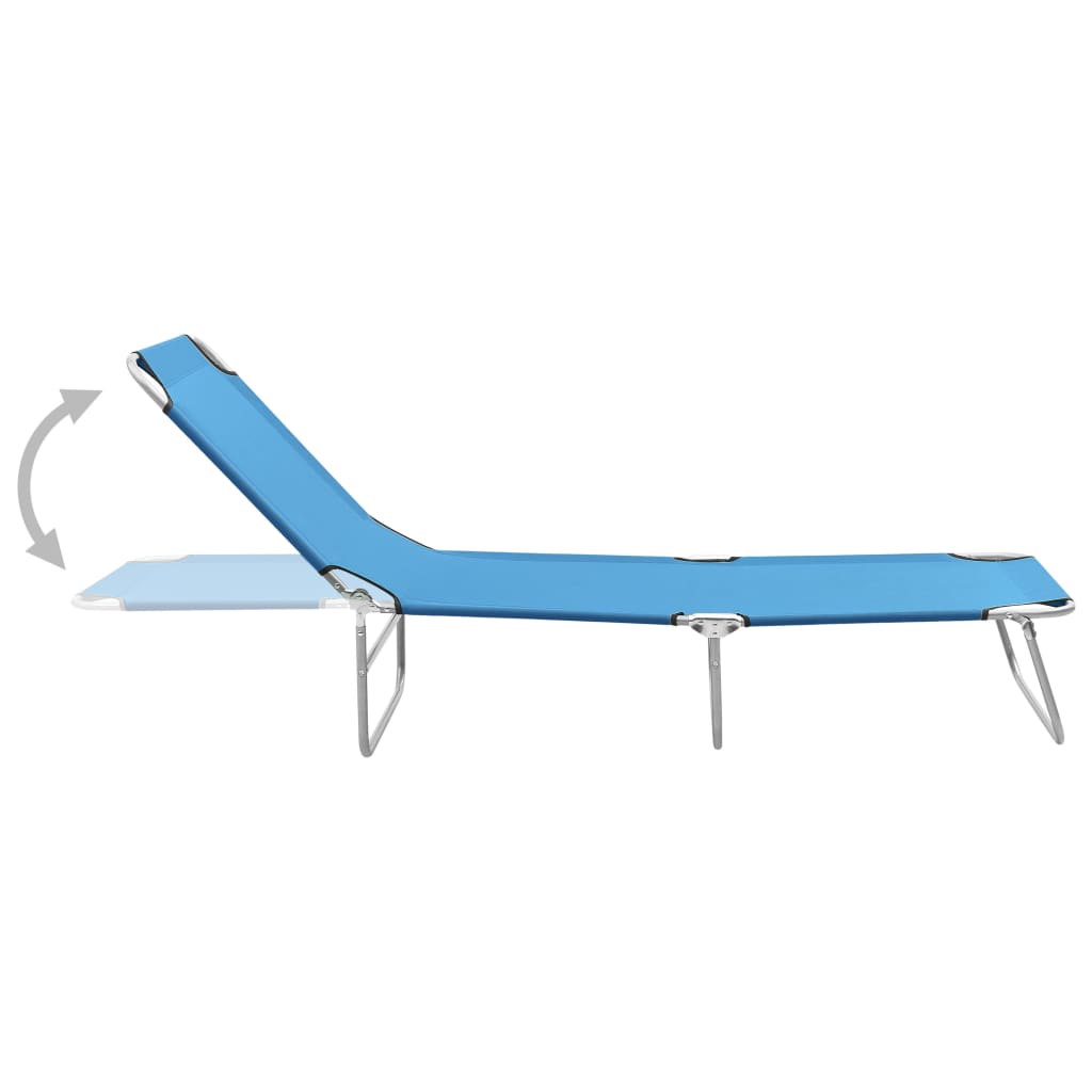 8720286072790_g_en_hd_2 vidaXL Folding Sun Lounger Steel and Fabric Turquoise Blue - Image 3