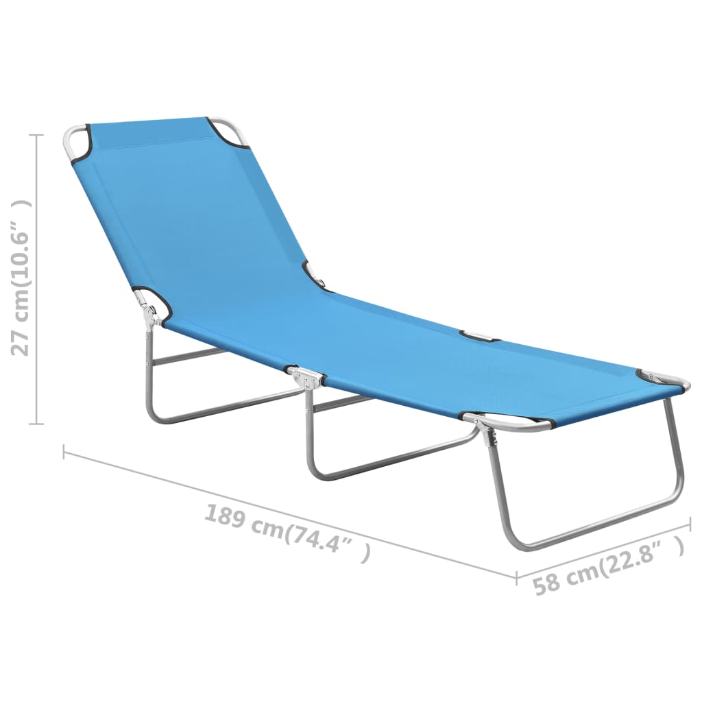 8720286072790_g_en_hd_7 vidaXL Folding Sun Lounger Steel and Fabric Turquoise Blue - Image 8
