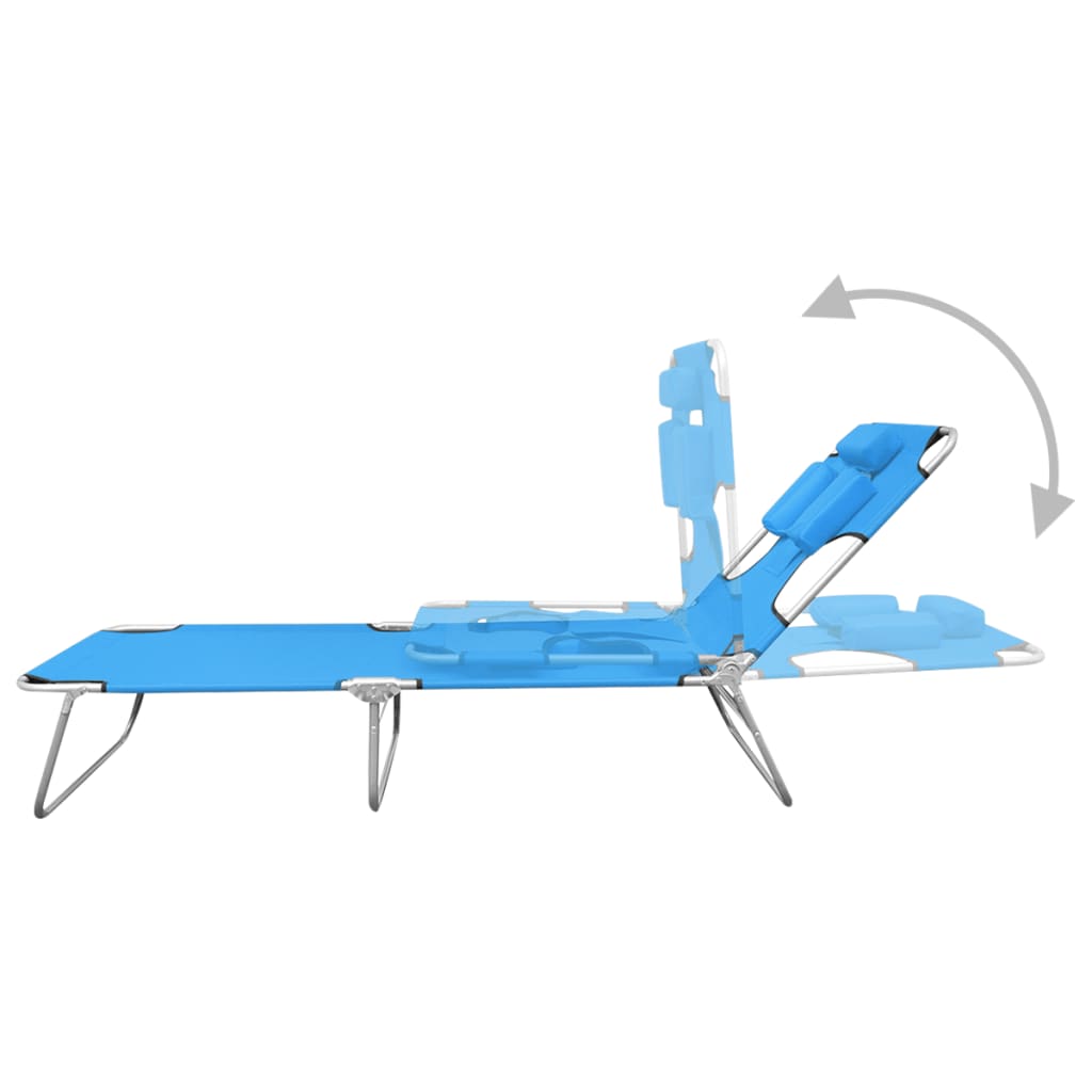 8720286072820_g_en_hd_5 vidaXL Folding Sun Lounger with Head Cushion Steel Turqoise Blue - Image 6