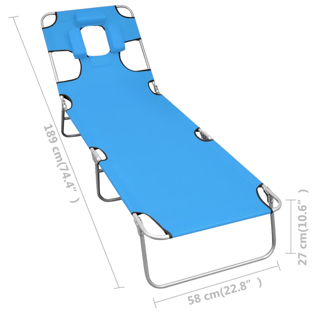 8720286072820_g_en_hd_6 vidaXL Folding Sun Lounger with Head Cushion Steel Turqoise Blue - Image 7