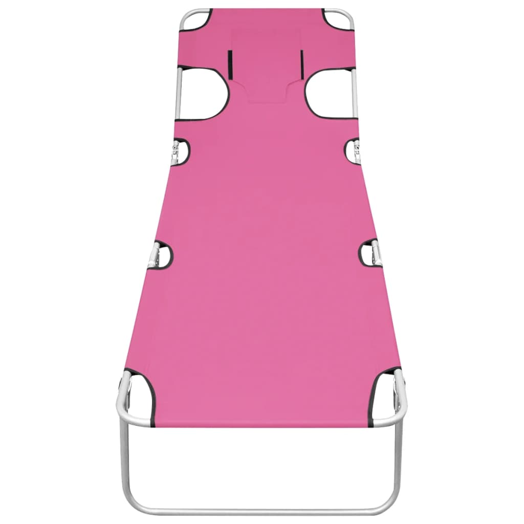 8720286072837_g_en_hd_1 vidaXL Folding Sun Lounger with Head Cushion Steel Magento Pink - Image 2