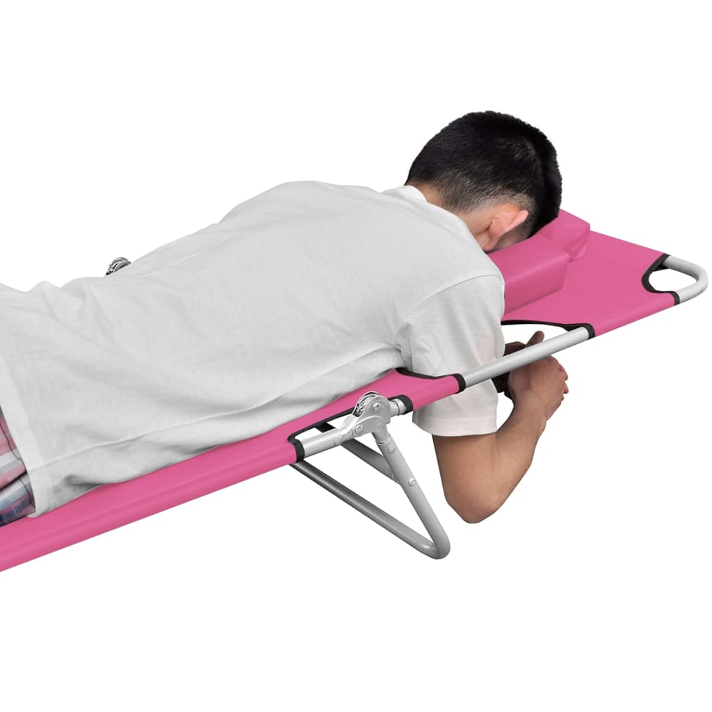 8720286072837_g_en_hd_4 vidaXL Folding Sun Lounger with Head Cushion Steel Magento Pink - Image 5