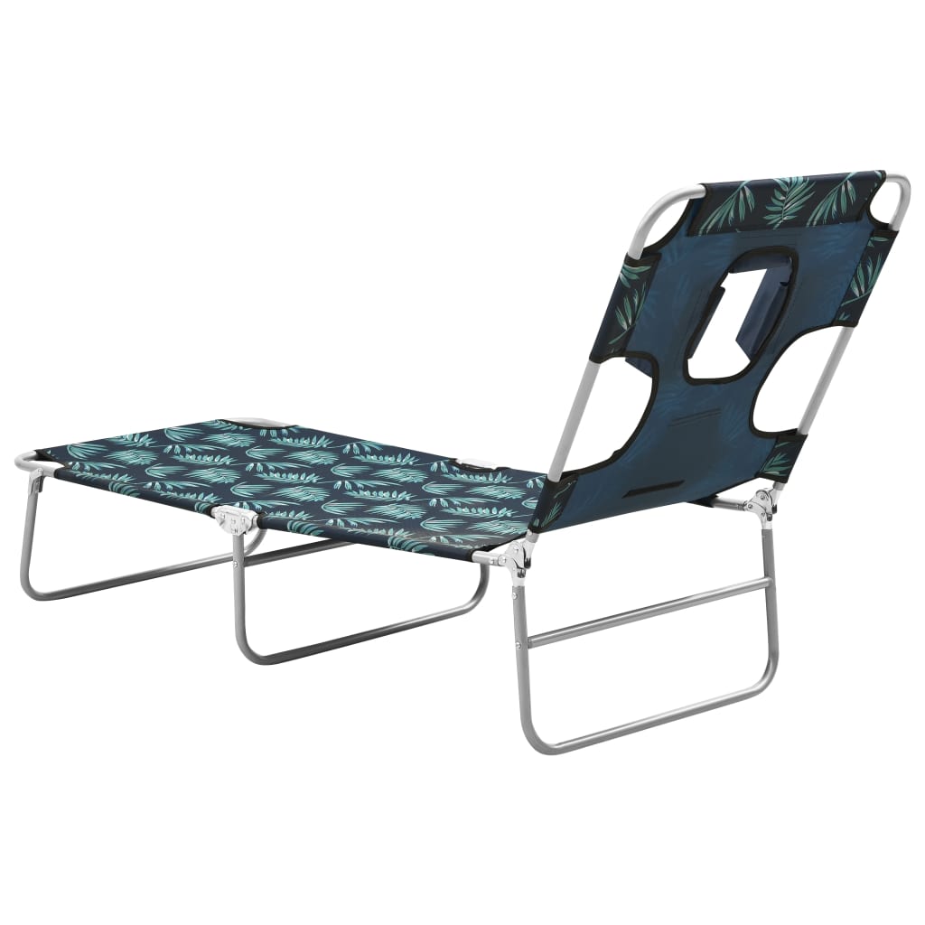 8720286072844_g_en_hd_4 vidaXL Folding Sun Lounger with Head Cushion Steel Leaves Print - Image 5