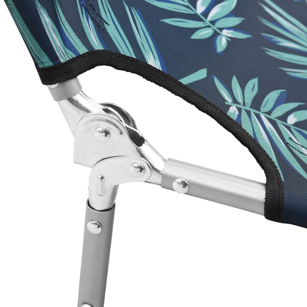 8720286072844_g_en_hd_6 vidaXL Folding Sun Lounger with Head Cushion Steel Leaves Print - Image 7