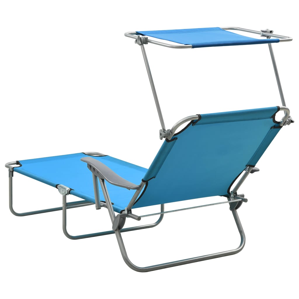 8720286072868_g_en_hd_2 vidaXL Sun Lounger with Canopy Steel Blue - Image 3