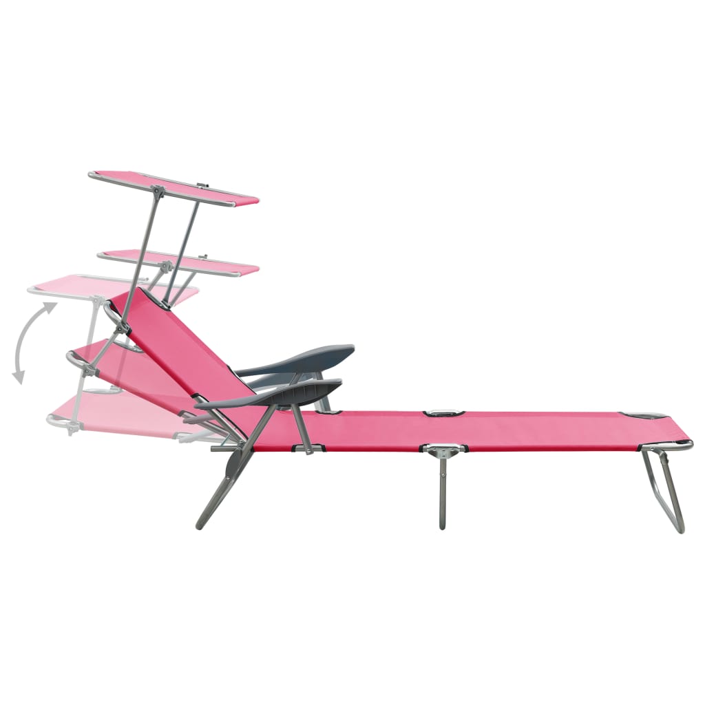 8720286072875_g_en_hd_3 vidaXL Sun Lounger with Canopy Steel Pink - Image 4