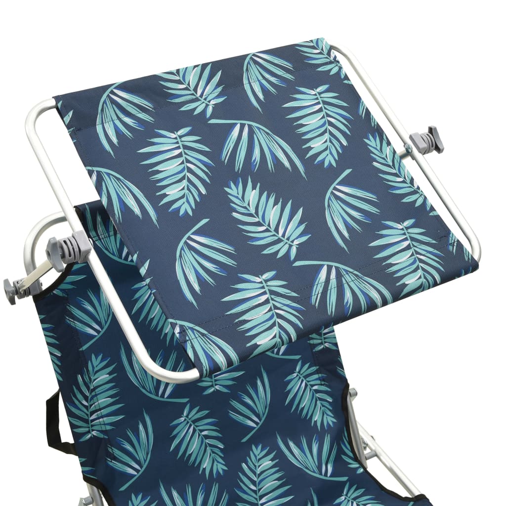 8720286073148_g_en_hd_5 vidaXL Folding Sun Lounger with Canopy Leaf Print Aluminium - Image 6