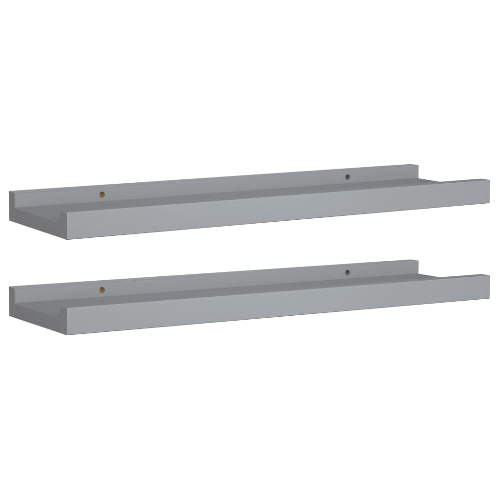 8720286075654_a_en_hd_1 vidaXL Picture Frame Ledge Shelves 2 pcs Grey 40x9x3 cm MDF - Image 2