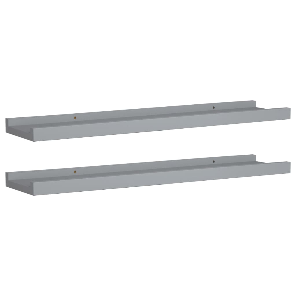8720286075661_a_en_hd_1 vidaXL Picture Frame Ledge Shelves 2 pcs Grey 60x9x3 cm MDF - Image 2