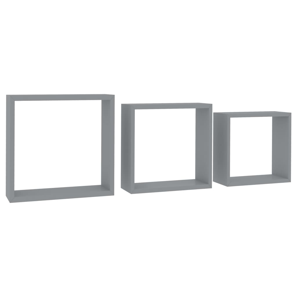 8720286075821_a_en_hd_1 vidaXL Wall Cube Shelves 3 pcs Grey MDF - Image 2