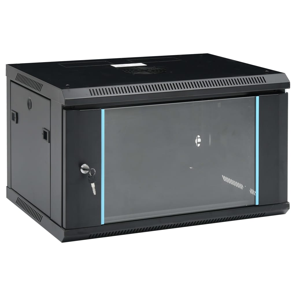 8720286082959_a_en_hd_1 vidaXL 6U Wall Mounted Network Cabinet 19" IP20 600x450x375 mm - Image 1