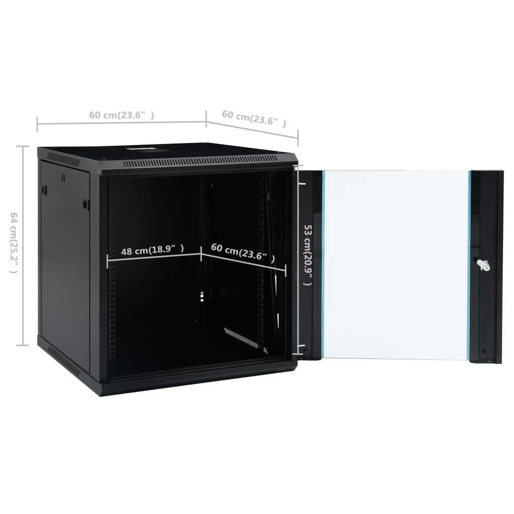 8720286082973_g_en_hd_8 vidaXL 12U Wall Mounted Network Cabinet 19" IP20 600x600x640 mm - Image 9