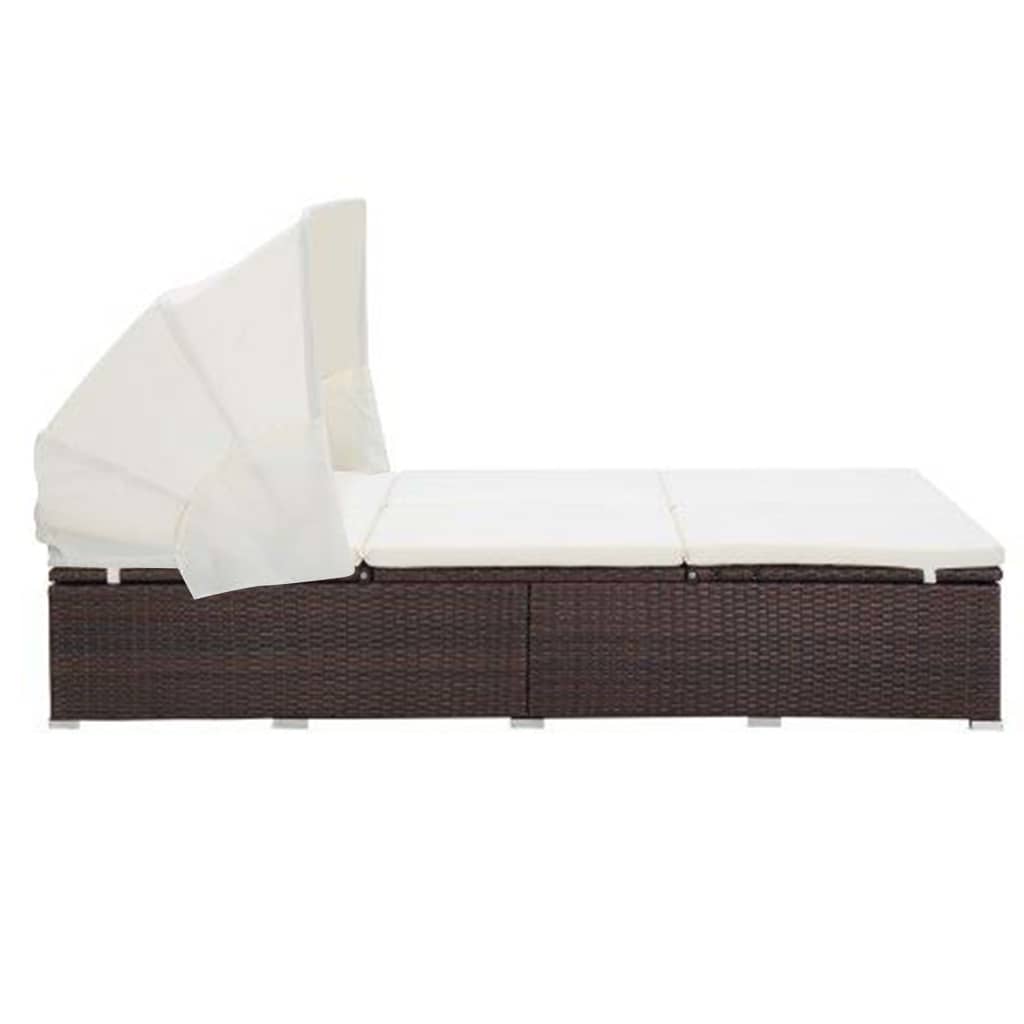 8720286083284_g_en_hd_2 vidaXL 2-Person Sunbed with Cushion Poly Rattan Brown - Image 3