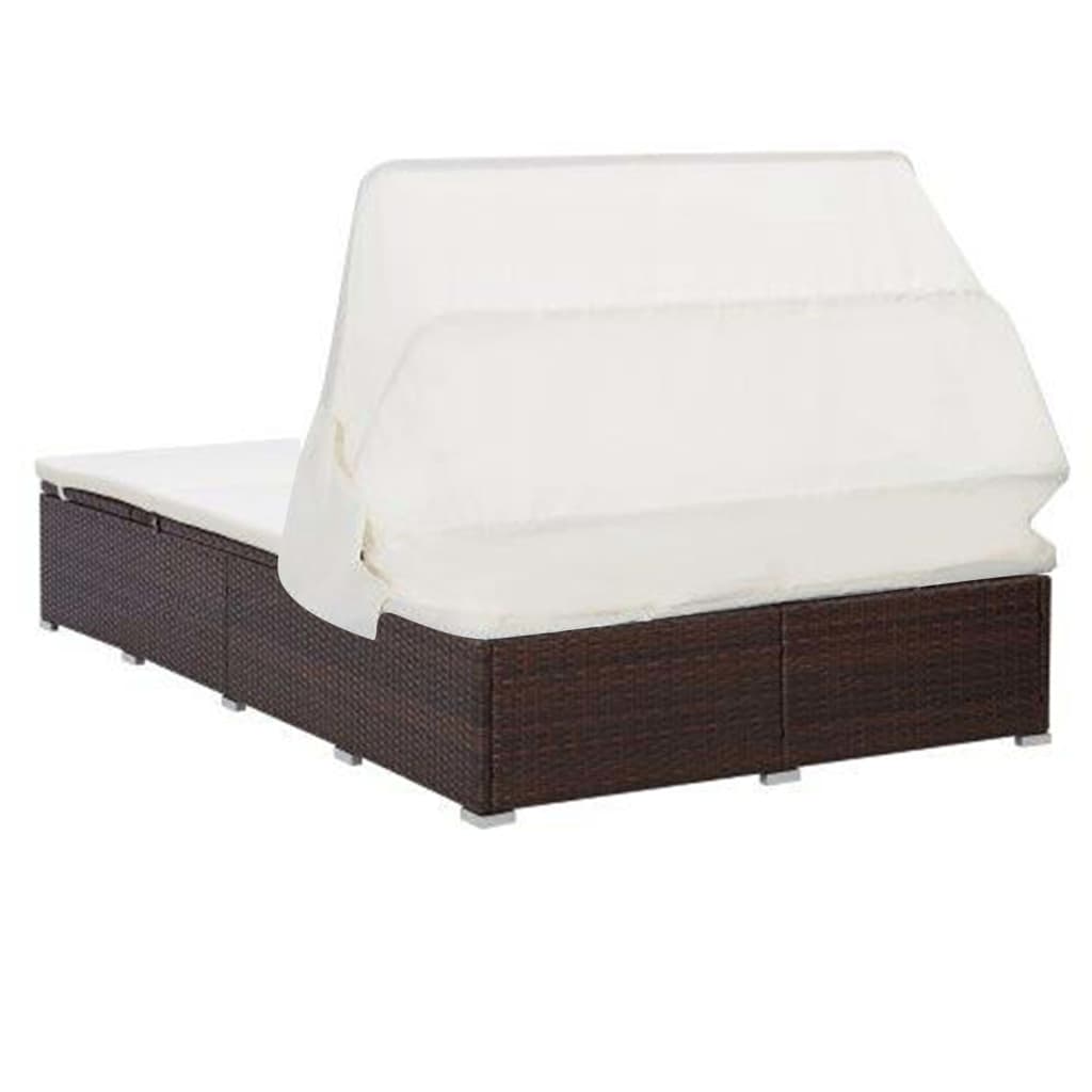 8720286083284_g_en_hd_3 vidaXL 2-Person Sunbed with Cushion Poly Rattan Brown - Image 4