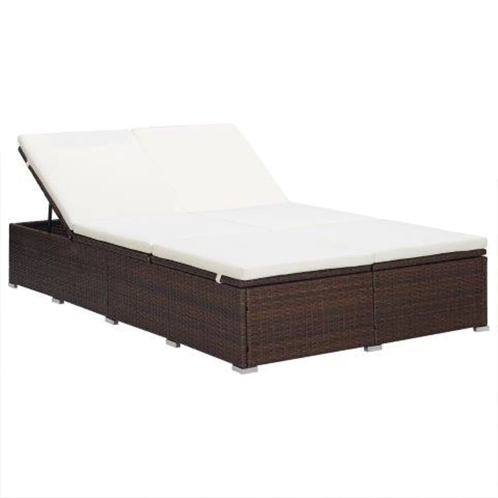 8720286083284_g_en_hd_6 vidaXL 2-Person Sunbed with Cushion Poly Rattan Brown - Image 7