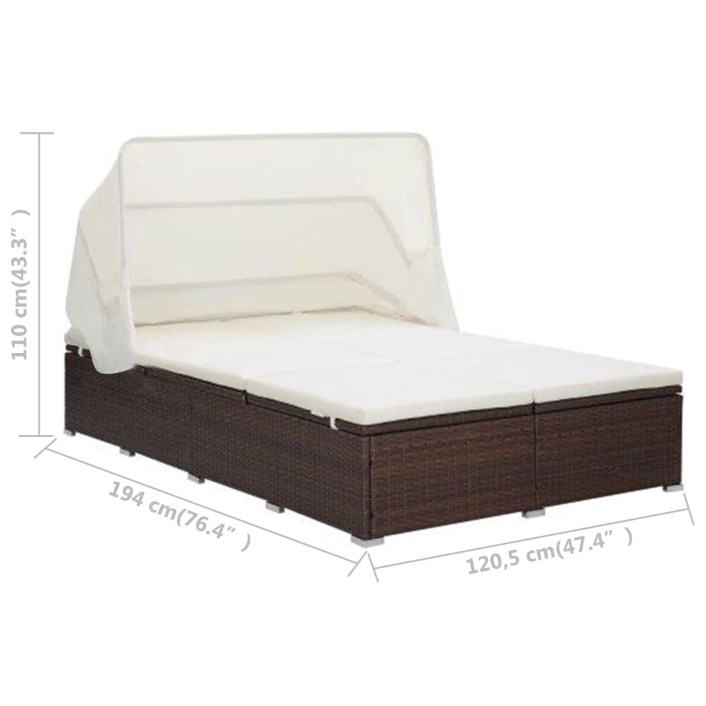 8720286083284_g_en_hd_8 vidaXL 2-Person Sunbed with Cushion Poly Rattan Brown - Image 9