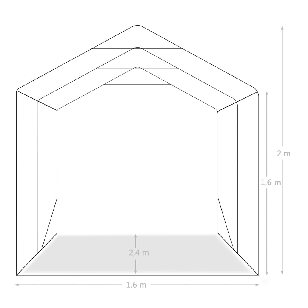8720286083499_g_en_hd_8 vidaXL Garage Tent PVC 1.6x2.4 m Green - Image 10